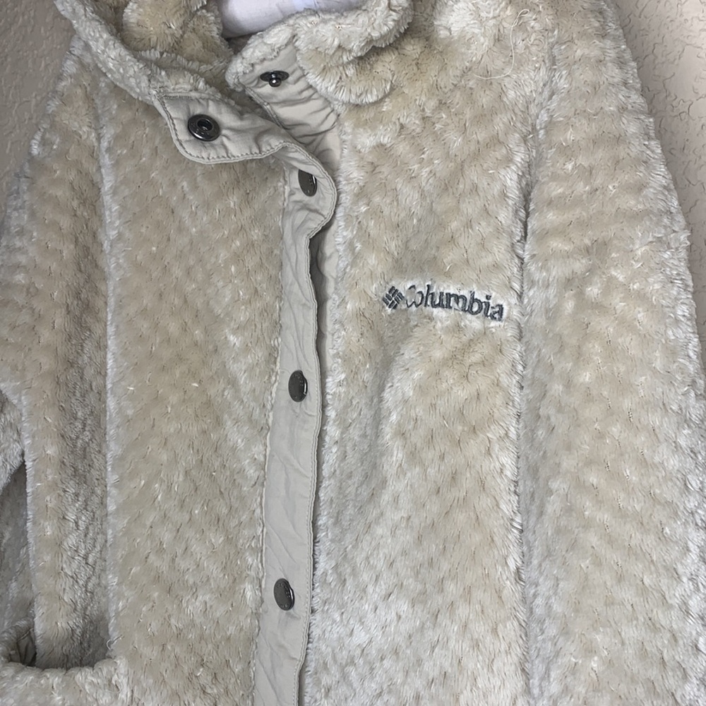 Columbia Button Up Fuzzy Jacket AS IS - Picture 2 of 6